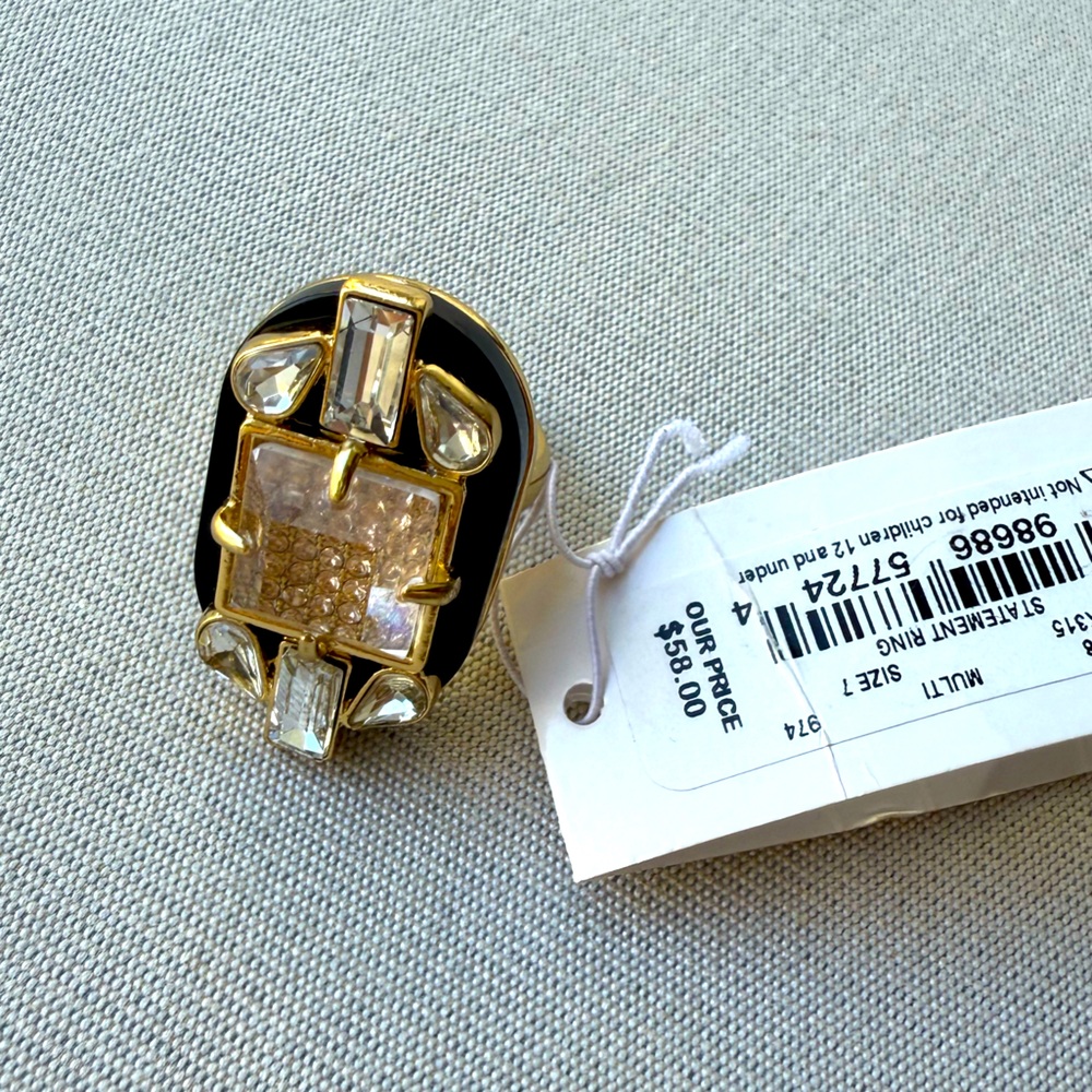 Kate Spade Art Deco Statement Ring - size 7